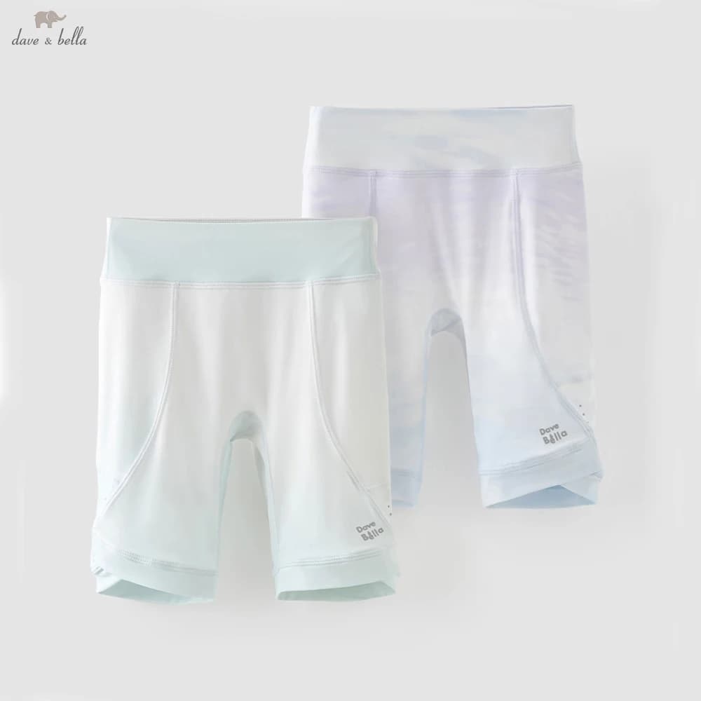Dave Bella Girls Slim Shorts Leggings Children Summer Pencil Pants Fashion Elastic Waist Sports Breathable Trousers DK2263608