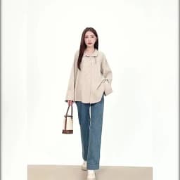 Maternity Straight-Leg Jeans Maternity Fashion Jeans: Spring/Fall Adjustable-Waist Wide-Leg Pants, Maternity Loose-Fit Pants