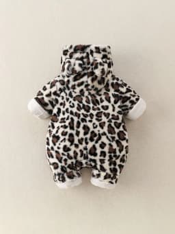 2026 Winter Baby Clothes Fur Lining Boys Rompers Infant Girls Hoodie Jumpsuits Leopard Print Toddler Clothes