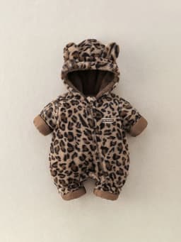 2026 Winter Baby Clothes Fur Lining Boys Rompers Infant Girls Hoodie Jumpsuits Leopard Print Toddler Clothes