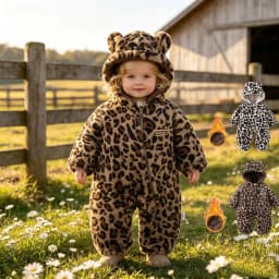 2026 Winter Baby Clothes Fur Lining Boys Rompers Infant Girls Hoodie Jumpsuits Leopard Print Toddler Clothes