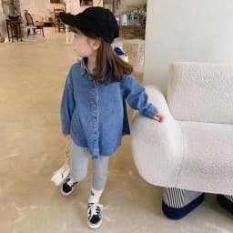 2026 new spring autumn summer Girls Kids Boys Denim shirt comfortable cute baby Clothes Children Clothing