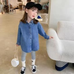 2026 new spring autumn summer Girls Kids Boys Denim shirt comfortable cute baby Clothes Children Clothing