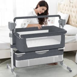 Baby Bed Baby Cradle Multi Functional Cribs for Baby with Mosquito Net Stable Safety Newborn Bed Send Gifts Memory Cotton Mattress Storage Bag Parents Enjoy Play with Baby Home Sleeping Bed Fashion and Good Quality