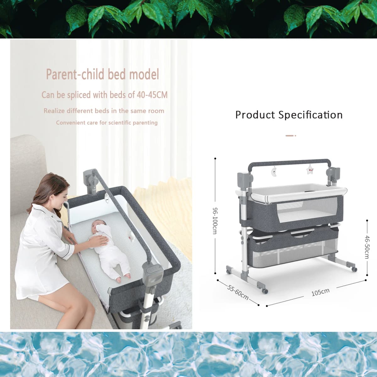 Baby Bed Baby Cradle Multi Functional Cribs for Baby with Mosquito Net Stable Safety Newborn Bed Send Gifts Memory Cotton Mattress Storage Bag Parents Enjoy Play with Baby Home Sleeping Bed Fashion and Good Quality