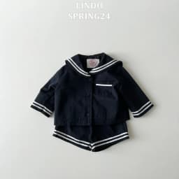 2026 Spring New Baby Girl Sailor Collar Tops + Shorts 2pcs Suit Kids Boys Long Sleeve Casual Striped Clothes Set Toddler Outfits