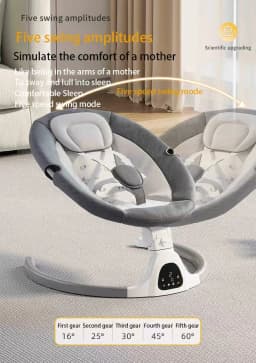 Luxury Electric Baby Rocking Chair Swing Shaker Reclining Cradle Comfort Sleep Aid Seat Portable Comfortable Bed for 0-3 Years Old Infants