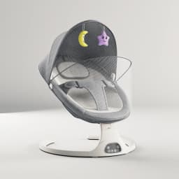 Baby Swing Chair 5 Speed Automatic Sway Bluetooth Lullabies Remote Control Timer Touch Panel Canopy Electric Baby Rocker Infant Cradle for Newborn Boys and Girls 0 to 12 Months Portable Indoor Comfort Soothing Seat