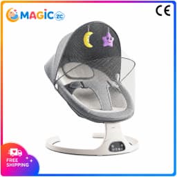 Baby Swing Chair 5 Speed Automatic Sway Bluetooth Lullabies Remote Control Timer Touch Panel Canopy Electric Baby Rocker Infant Cradle for Newborn Boys and Girls 0 to 12 Months Portable Indoor Comfort Soothing Seat