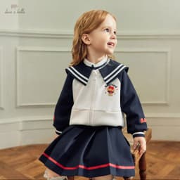 Dave Bella Two Piece Suit Girls Half Skirt Set Topcoat Autumn Spring Long Sleeve Children Sweet Fashion Birthday Party DB3263185