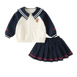 Dave Bella Two Piece Suit Girls Half Skirt Set Topcoat Autumn Spring Long Sleeve Children Sweet Fashion Birthday Party DB3263185