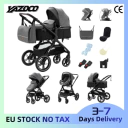 Lightweight Aluminum Alloy 3‑in‑1 High‑Position Baby Stroller System with Car Seat, Foldable Portable Newborn Carriage, Breathable Summer‑Ready Infant Pushchair