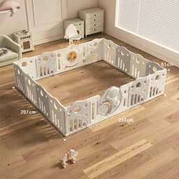 Babyfond Baby Play Fence, Baby Guard Fence Floor Crawling for Children, Indoor Home Use, Kids Crawling Mat Guardrail Living Room
