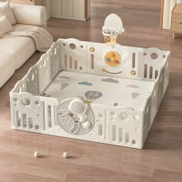 Babyfond Baby Play Fence, Baby Guard Fence Floor Crawling for Children, Indoor Home Use, Kids Crawling Mat Guardrail Living Room