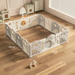 Babyfond Baby Play Fence, Baby Guard Fence Floor Crawling for Children, Indoor Home Use, Kids Crawling Mat Guardrail Living Room