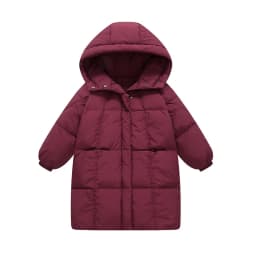 2026 new children's letter printed down jacket boys' and girls' medium and long cotton jacket baby wash free thickened warm jack