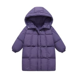 2026 new children's letter printed down jacket boys' and girls' medium and long cotton jacket baby wash free thickened warm jack