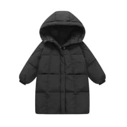 2026 new children's letter printed down jacket boys' and girls' medium and long cotton jacket baby wash free thickened warm jack