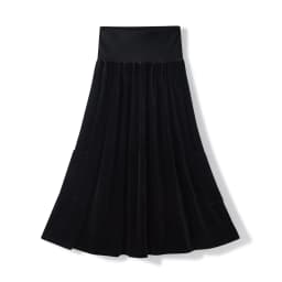AW Mail's Sister Matching Clothing Teenager Girl Black Cotton Ribbed Shirt Young Girls Long Velvet Skirts with Pocket