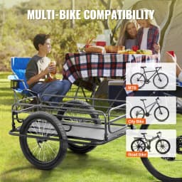 SucceBuy 275 lbs Bike Cargo Trailer Bicycle Wagon Cart Foldable Compact Storage with Universal Hitch 20" Wheels fits Most Bike