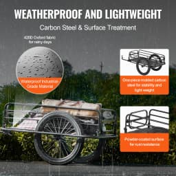 SucceBuy 275 lbs Bike Cargo Trailer Bicycle Wagon Cart Foldable Compact Storage with Universal Hitch 20" Wheels fits Most Bike