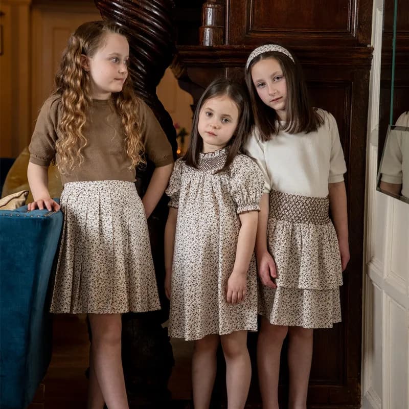 Boutique Children Kids Mathcing Clothes Brother Sister Baby Holiday Outfits Girls Smocking Dress Skirts Baby Rompers