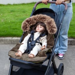 Army Green Footmuff In Baby Stroller Universal Winter Warm Baby Envelope 0-24 Months Windproof Fluffy Removable Fur Collar