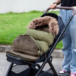 Army Green Footmuff In Baby Stroller Universal Winter Warm Baby Envelope 0-24 Months Windproof Fluffy Removable Fur Collar