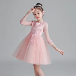 Fashion Flower Girl Dresses for Weddings Mesh Lace Short Sleeve Girls Party Dresses Summer Bridesmaid Dresses 3-13 Years