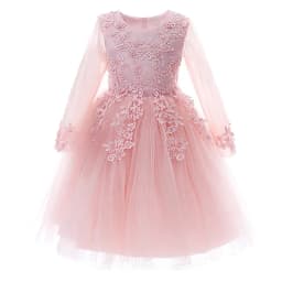 Fashion Flower Girl Dresses for Weddings Mesh Lace Short Sleeve Girls Party Dresses Summer Bridesmaid Dresses 3-13 Years