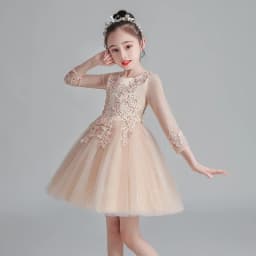Fashion Flower Girl Dresses for Weddings Mesh Lace Short Sleeve Girls Party Dresses Summer Bridesmaid Dresses 3-13 Years