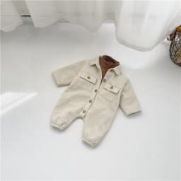 New Winter Infants Corduroy Thicken Warm Rompers Korean Style Toddlers Kids Clothes Newborn Baby Boys Casual Jumpsuits