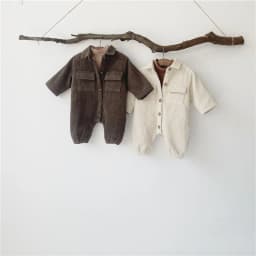 New Winter Infants Corduroy Thicken Warm Rompers Korean Style Toddlers Kids Clothes Newborn Baby Boys Casual Jumpsuits