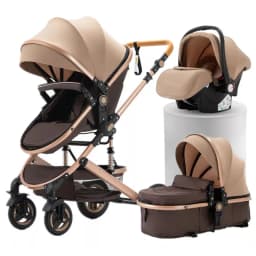 Newborn Baby Stroller 3 in 1 with Car Seat High View Baby Stroller with Sitting and Lying Function Multifunctional Baby Stroller