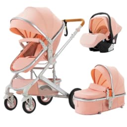 Newborn Baby Stroller 3 in 1 with Car Seat High View Baby Stroller with Sitting and Lying Function Multifunctional Baby Stroller
