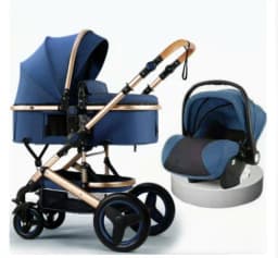Newborn Baby Stroller 3 in 1 with Car Seat High View Baby Stroller with Sitting and Lying Function Multifunctional Baby Stroller