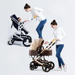 Newborn Baby Stroller 3 in 1 with Car Seat High View Baby Stroller with Sitting and Lying Function Multifunctional Baby Stroller