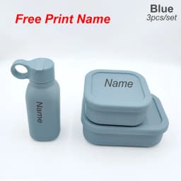 Silicone Water Bottle Free Personalized Name Logo Lunch Bento Box Portable Camping Picnic Fishing Food Box And Water Bottle
