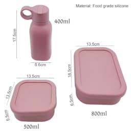 Silicone Water Bottle Free Personalized Name Logo Lunch Bento Box Portable Camping Picnic Fishing Food Box And Water Bottle