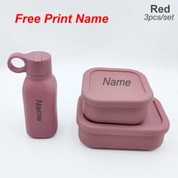 Silicone Water Bottle Free Personalized Name Logo Lunch Bento Box Portable Camping Picnic Fishing Food Box And Water Bottle