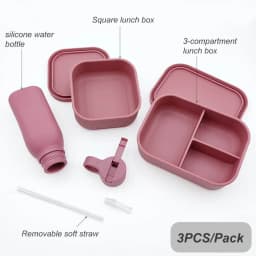 Silicone Water Bottle Free Personalized Name Logo Lunch Bento Box Portable Camping Picnic Fishing Food Box And Water Bottle