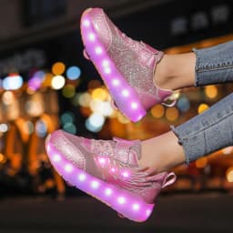 Boys Girls Roller Shoes LED Light Up USB Charging Children Roller Skate Casual Skateboarding Shoes Sports Shoes Kids Sneakers