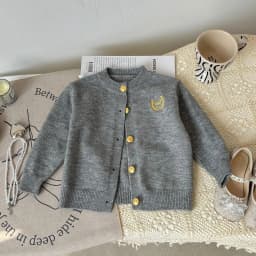 RAISE 2026 Spring Children Girl 2PCS Clothes Set Cotton Sticker Cardigans Suits Peter Pan Collar Printed Dress Baby Girl Outfit