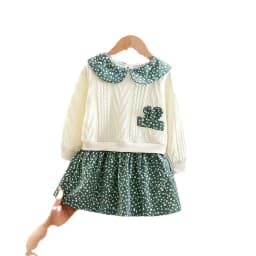 Winter girl's baby clothes dress for newborn 1st birthday lamb wool velvet thick warm floral dresses girls' baby clothing dress