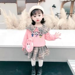 Winter girl's baby clothes dress for newborn 1st birthday lamb wool velvet thick warm floral dresses girls' baby clothing dress
