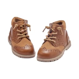 Dave Bella Leather Boots For Kids Brown Vintage Footwear For Boys Girls Anti-slippery Children's Boots DB4238404-S