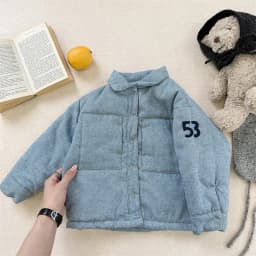 2026 Winter New Children Fleece Warm Shirts Coat Baby Girls Cotton Padded Jacket Letter Print Kids Boys Thicken Lapel Jacket