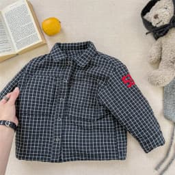 2026 Winter New Children Fleece Warm Shirts Coat Baby Girls Cotton Padded Jacket Letter Print Kids Boys Thicken Lapel Jacket