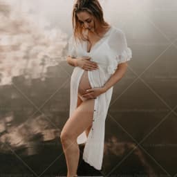Comfortable Linen Cotton Dress For Pregnant Women Waist Drawstring Beach Skirt Bohemian Photo Shooting Pregnancy Dress