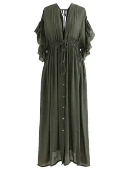 Comfortable Linen Cotton Dress For Pregnant Women Waist Drawstring Beach Skirt Bohemian Photo Shooting Pregnancy Dress